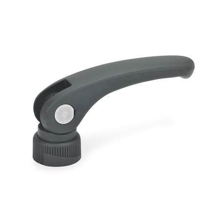 GN 926 Exzenterspanner, Kunststoff, mit Gewindebuchse Stahl Form: A - mit verstellbarer Auflagescheibe