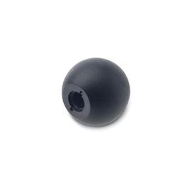 DIN 319 Impugnature fisse a sfera, plastica Materiale: KT - Plastica<br />Tipo: C - Con foro filettato, senza boccola