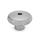 GN 5335 Boutons étoile, inox AISI 303, finition grenaillée mate Type: D - avec alésage traversant fileté