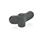 GN 634 Écrous papillon, plastique, douille filetée laiton Couleur du capuchon: DSG - gris foncé, RAL 7021, finition mat