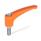 GN 604.1 Manettes indexables, plastique, insert en inox, avec goujon fileté Couleur: OR - orange, RAL 2004, finition mat