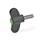 GN 633.1 Chiavette di serraggio, plastica, perno filettato acciaio INOX Colore della calottina: DGN - Verde, RAL 6017, finitura mat