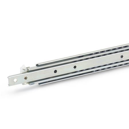 Teleskopschienen GN 1426: Stahl, mit beidseitigem Vollauszug, Belastbarkeit bis 1380 N