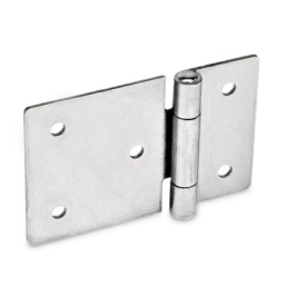 GN 136 Cerniere in lamiera di acciaio INOX, allungate orizzontalmente Materiale: A4 - Acciaio inox<br />Tipo: B - Con fori passanti<br />Larghezza: l1 (e) - allungate su un lato