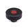 GN 534 Manopole zigrinate, plastica, boccola filettata ottone, calottina colorata Colore (Calottina): DRT - rosso, RAL 3000, finitura mat