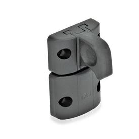 GN 449 Türschnäpper Form: B - Schnappverschluss mit Verriegelung, mit Fingergriff<br />Farbe: SW - schwarz, matt