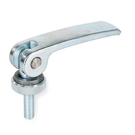 GN 927.2 Exzenterspanner mit Schraube, Hebel Stahl Form: A - Stahl-Auflagescheibe mit Stellmutter