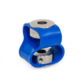 GN 2250 Accouplements à double boucle, acier / inox, avec vis de pression Matériau: A4 - Inox<br />Matériau (boucle): F - Matériau conforme aux exigences de la FDA