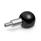GN 319.5 Poignées tournantes à boule, plastique, broche en inox Type: A - avec goujon fileté