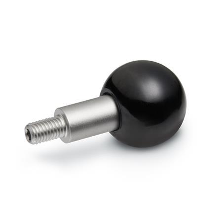 Poignées tournantes à boule GN 319.5: Plastique, broche en inox