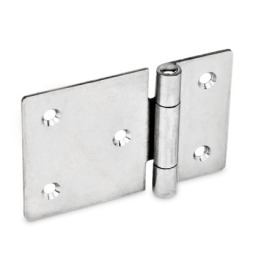 GN 136 Charnières en tôle, inox, allongées dans le sens horizontal Matériau: A4 - Inox<br />Type: C - avec trous fraisés<br />Largeur: l1 (e) - sur une seule face allongé