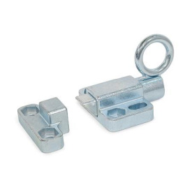 GN 724.6 Pistoncini di posizionamento a molla, acciaio/acciaio INOX, con perno smussato, con flangia per montaggio a filo Type: C2 - Smusso in basso<br />Materiale/Finitura: ZB - Zincato, passivato blu<br />Identification no.: 2 - Con pezzo di riscontro