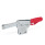 GN 820.4 Sauterelles, acier, manette d'actionnement horizontale, avec mécanisme de verrouillage, embase verticale Type: PL - Bras de serrage solide, avec fermoir pour soudage