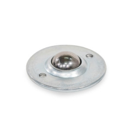 GN 509.8 Billes porteuses, logement en tôle d'acier, avec bride de montage Matériau, logement: S - Tôle d'acier<br />Matériau, bille de charge: NI - Inox