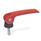 GN 927 Exzenterspanner, Hebel Zink-Druckguss, Auflagescheibe Kunststoff, mit Schraube Form: B - Kunststoff-Auflagescheibe ohne Stellmutter
Farbe: R - rot, RAL 3000