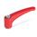 GN 602.1 Manettes indexables, zinc moulé sous pression, insert en Inox, avec filetage interne / trou alésé Couleur: RS - rouge, RAL 3000, finition texturée