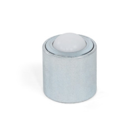 GN 509.6 Billes porteuses, logement en acier, avec filetage interne Matériau, logement: S - Acier<br />Matériau, bille de charge: KU - Plastique