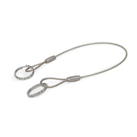 Cavetti di ritegno GN 111.8: Acciaio INOX, con anelli o con un anello e una piastrina
