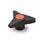 GN 533 Dreisterngriffe, Kunststoff, Gewindebuchse Messing / Edelstahl Farbe der Abdeckkappe: DOR - orange, RAL 2004, matt