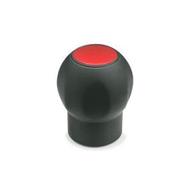 GN 675.1 Impugnature a sfera Softline con calottina, plastica Colore della calottina: DRT - rosso, RAL 3000, finitura mat