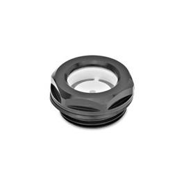 GN 743 Ölschaugläser, Aluminium / Floatglas Form: AS - mit Reflektor, schwarz eloxiert