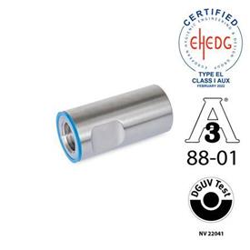 GN 20.1 Manicotti di copertura, acciaio INOX, Hygienic Design Materiale (anello di tenuta): E - EPDM