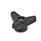 GN 5330 Dreisterngriffe, Kunststoff, Gewindebuchse Messing Form: D - mit Gewinde-Durchloch