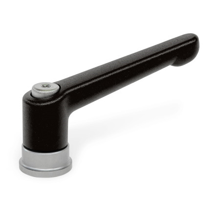 Verstellbare Klemmhebel GN 300.7: Zink-Druckguss, Einsatz Edelstahl, mit Innengewinde, mit Spannkraftverstärkung