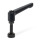 GN 306 Maniglie a ripresa, lega di zinco pressofusa, inserto acciaio, con perni filettati, con puntali speciali Tipo: RD - Estremità sferica con spintore NBR
Colore: B - Nero, RAL 9005, finitura testurizzata