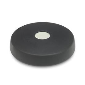 GN 521 Volantini a disco, plastica, boccola / albero in acciaio Tipo: A - Senza impugnatura