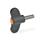GN 633.1 Chiavette di serraggio, plastica, perno filettato acciaio INOX Colore della calottina: DOR - Arancio, RAL 2004, finitura mat