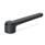 GN 126 Manettes indexables basses, zinc moulé sous pression, insert acier, avec filetage interne Couleur: SW - Noir, RAL 9005, finition texturée