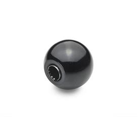 DIN 319 Impugnature fisse a sfera, tipo a pressione, plastica Materiale: KU - Plastica<br />Tipo: L - Con anello di tolleranza
