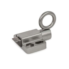 GN 724.6 Doigts d'indexage, acier/inox, avec goupille chanfreinée et bride pour montage en surface Type: C2 - Chanfrein, bas<br />Matériau/finition: NI - Inox, moulage de précision<br />Identification no.: 1 - Sans contre-pièce