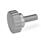 GN 535 Manopole zigrinate con prigioniero filettato, acciaio INOX Finitura: MT - finitura matt da sabbiatura