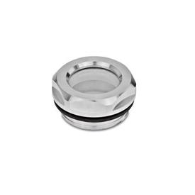 GN 743.1 Ölschaugläser, Aluminium / Sicherheitsglas (ESG) Form: B - ohne Reflektor, blank