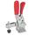GN 810.3 Sauterelles, inox, manette d'actionnement verticale, avec mécanisme de verrouillage, embase horizontale Matériau: NI - Inox
Type: CL - Bras de serrage à fourche, avec deux rondelles à bride et une vis de serrage GN 708.1