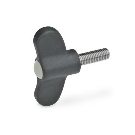 Chiavette di serraggio GN 633.1: Plastica, perno filettato acciaio INOX