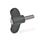 GN 633.1 Vis papillon, plastique, goujon fileté inox Couleur du capuchon: DGR - gris, RAL 7035, finition mat