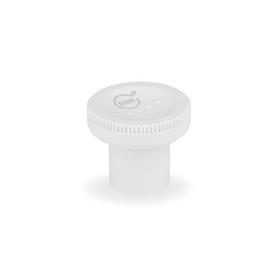 GN 676 Manopole zigrinate, plastica, con protezione antimicrobica Finitura: WSA - bianco, RAL 9016, finitura matt