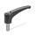 GN 604.1 Manettes indexables, plastique, insert en inox, avec goujon fileté Couleur: SG - gris foncé, RAL 7021, finition mat
