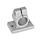 GN 146.3 Noix de serrage avec embase, aluminium, avec 2 alésages Finition: BL - blanc, grenaillée mate