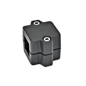 GN 241 Muffen-Klemmverbinder, Aluminium d<sub>1</sub> / s: V - Vierkant<br />Oberfläche: SW - schwarz, RAL 9005, strukturmatt
