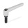 GN 306 Manettes indexables, zinc moulé sous pression, insert acier, avec goujons filetés, avec pointes spéciales Type: KU - Pointe en plastique
Couleur: S - Argenté, RAL 9006, finition texturée