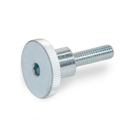 Manopole zigrinate GN 464.1: Acciaio, tipo alto, con cava esagonale