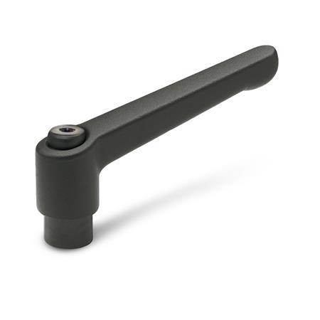 Manettes indexables GN 300: Zinc moulé sous pression, Insert en acier, avec filetage interne / trou alésé