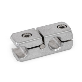 GN 474.2 Noix de serrage pour rails, aluminium, séparable, avec alésage transversal/parallèle Finition: MT - <br />Type: P - Avec alésage parallèle