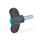 GN 633 Vis papillon, plastique, goujon fileté acier Couleur du capuchon: DBL - bleu, RAL 5024, finition mat