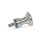 GN 75.6 Manopole a fungo, manopole in acciaio INOX, Hygienic Design Tipo: E - Con perno filettato
Finitura: MT - finitura matte (Ra < 0,8 µm)
Materiale (anello di tenuta): F