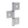 GN 2295 Scharniere, Aluminium, für Aluprofile / Flächenelemente, dreiteilig Form: A - Scharnierflügel außenliegend
Kennzeichen: C - mit Senkbohrungen
l<sub>2</sub>: 125